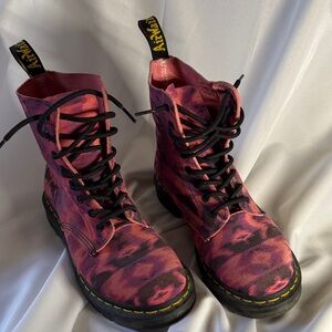 Dr. Martens Patterned Pink Combat Boots